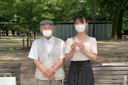 At the Peace Memorial Park with Mr. Kawamoto At the Peace Memorial Park with Mr. Kawamoto