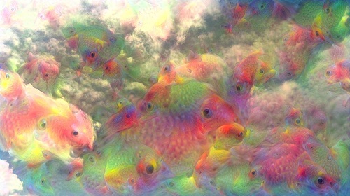 Deep Dreamが見た金魚の白昼夢