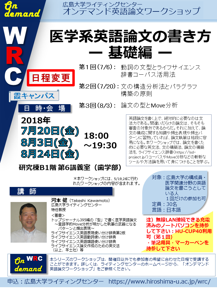 オンデマンドワークショップ 医学系英語論文の書き方