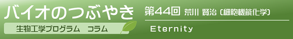 バイオのつぶやき第44回荒川賢治准教授「Eternity」 バイオのつぶやき第44回荒川賢治准教授「Eternity」