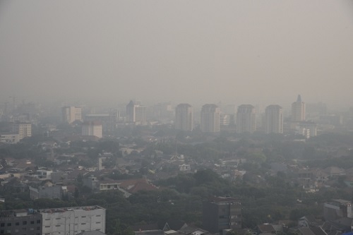 smoggy city