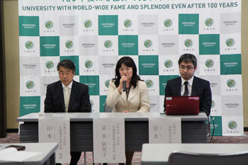 Press conference after being awarded the prize