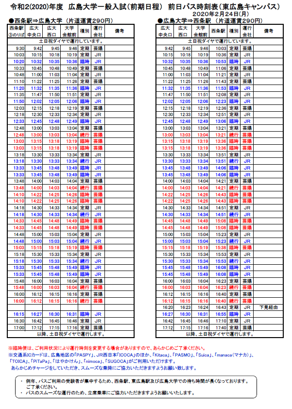 令和2年度一般入試(前期日程)及び私費外国人留学生入試(2月実施) 試験