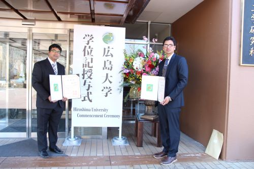 Graduation signboards installed outside the different Schools/Graduate Schools for commemorative photos