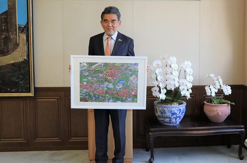 カミガキヒロフミ氏による広島大学キャンパスのイラストが完成しました 広島大学