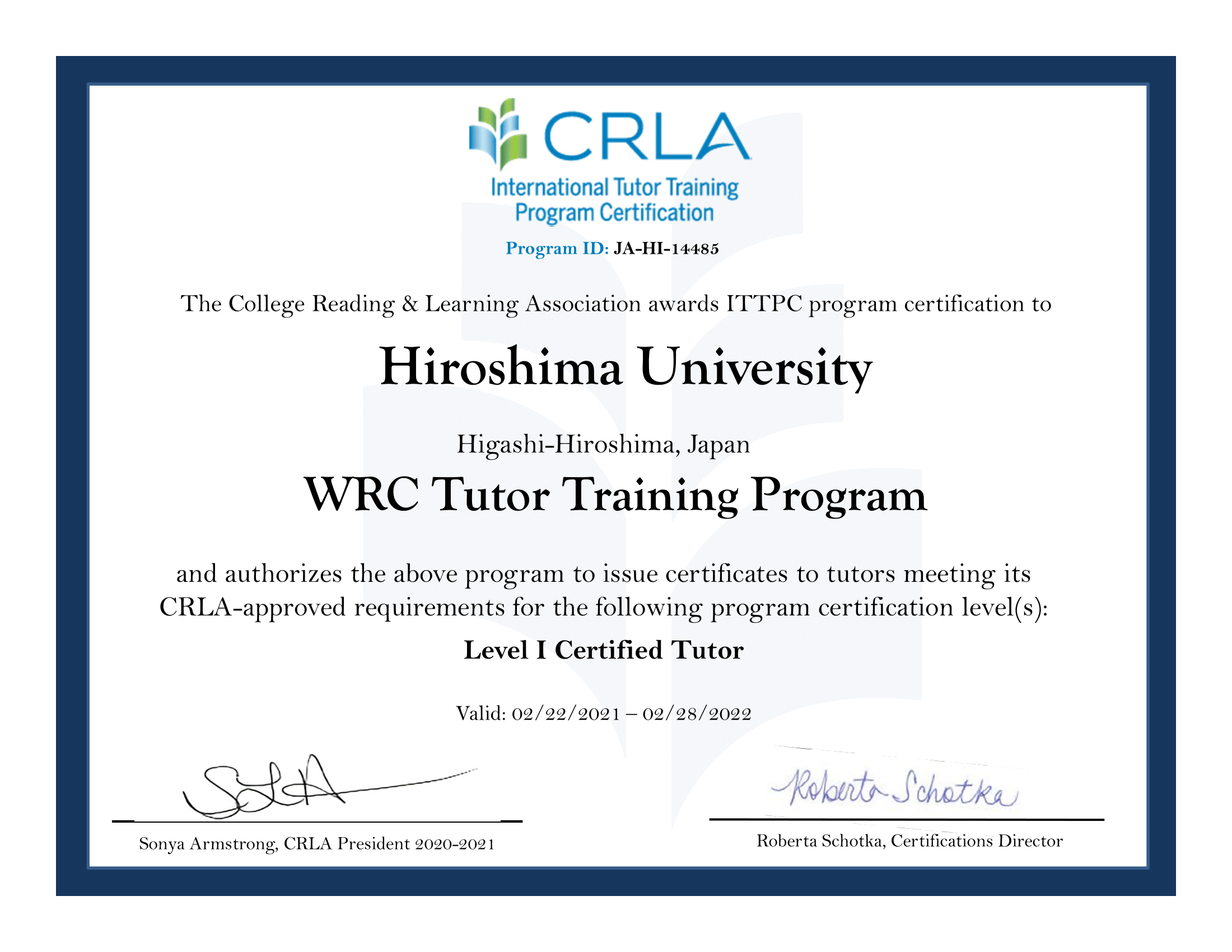CRLA Certification CRLA Certification