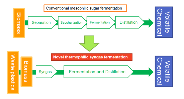 Novel thermophilic syngas fermentation process