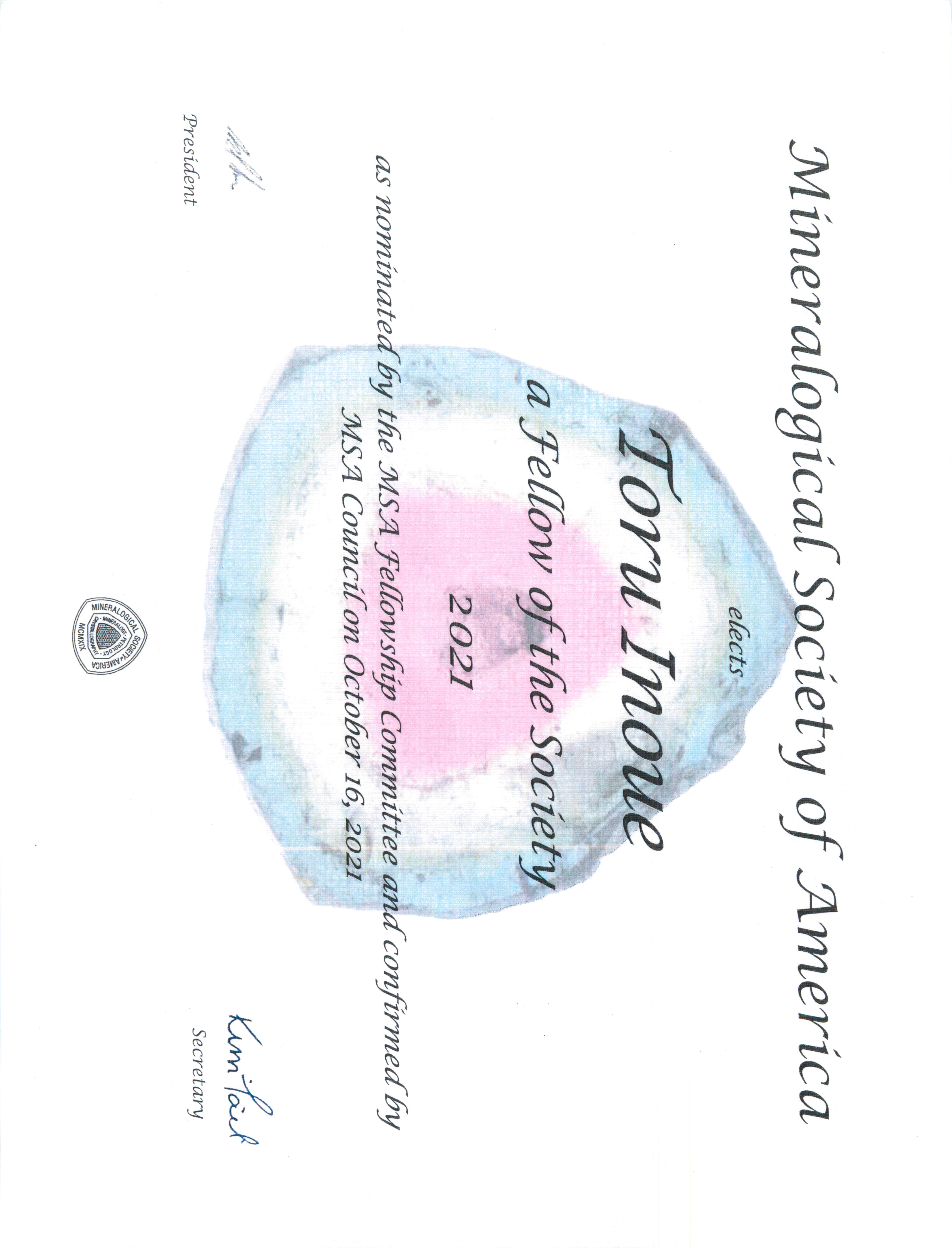 2021 MSA fellow certificate