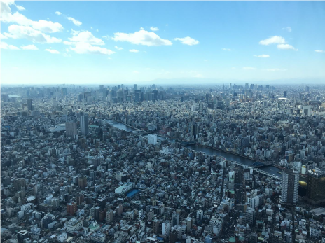 Tokyo landscape from the Sky Tree tower 