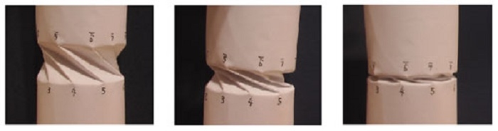 折り紙スキルによる円筒構造体の折り畳み原理と対称性破れ現象の一例(英国Bath大学非線形力学研究センターにて2003年度在外研究)