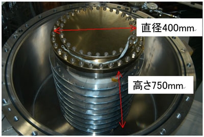 図4：据えつけられた分割型セラミック管の様子。