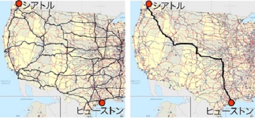 フィザルムソルバーを用いた全米高速道路網における最短経路探索