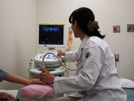 超音波検査デモンストレーション 写真