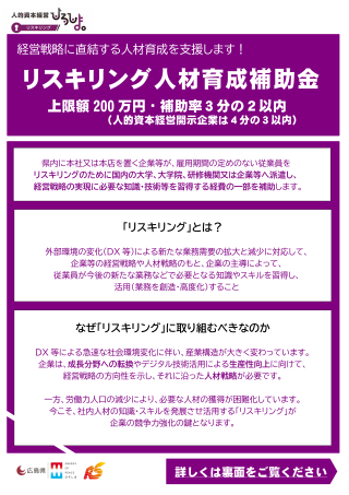 リスキリング人材育成補助金