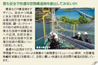 君も安全で快適な空間構造物を創出してみないか！