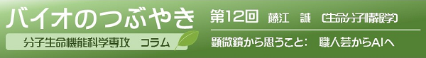 バイオのつぶやき第12回藤江誠准教授「顕微鏡から思うこと：職人芸からAIへ」