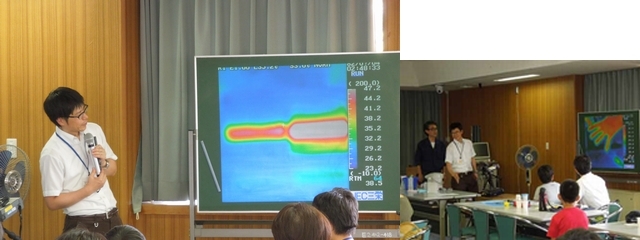 サーモグラフィー実験の様子