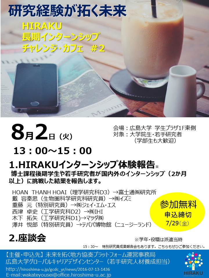 第２回　HIRAKU長期インターンシップ　チャレンジカフェ