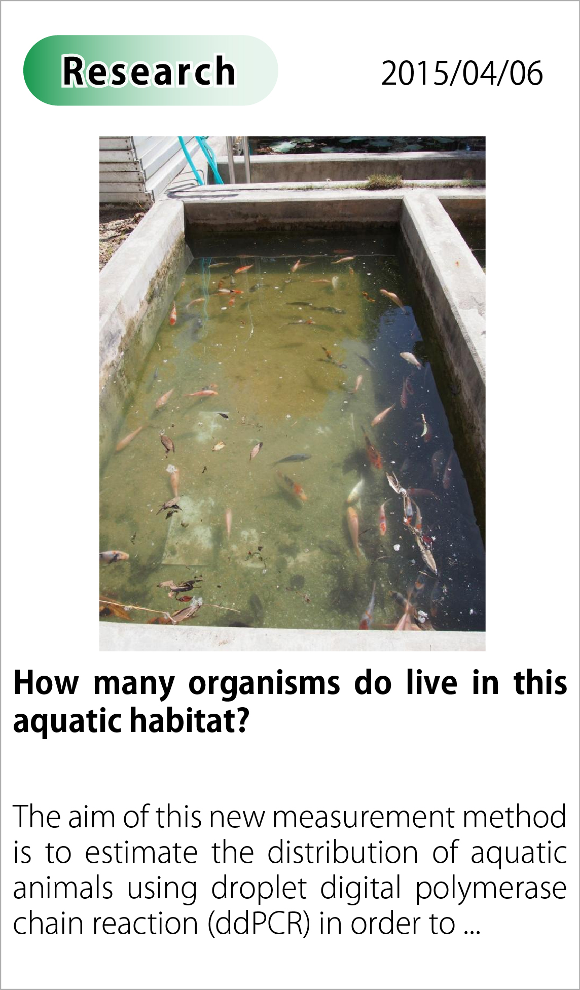 How many organisms do live in this aquatic habitat?